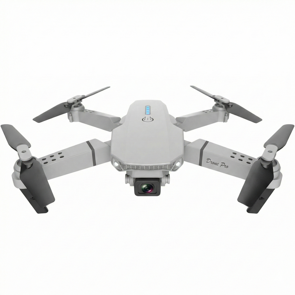 Dronă profesională 4K HD Cameră duală, WiFi, brate pliabile si transmisie live pe telefon, model E88 Pro, gri