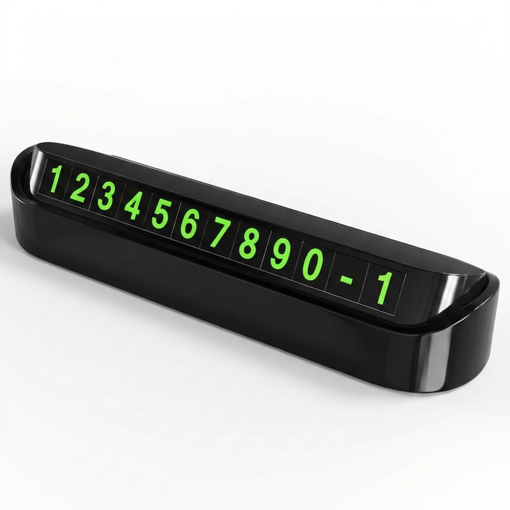 Suport auto pentru numarul de telefon, cu stickere magnetice si adeziv puternic, dimensiuni reduse, negru