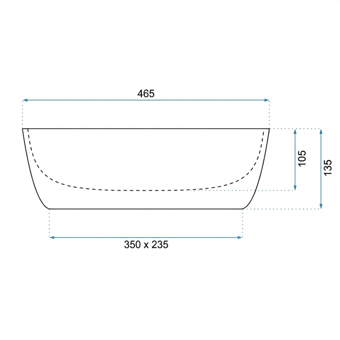 Lavoar pentru Blat Rea Belinda Slim, Design Subtire, Ceramica Alb Lucios