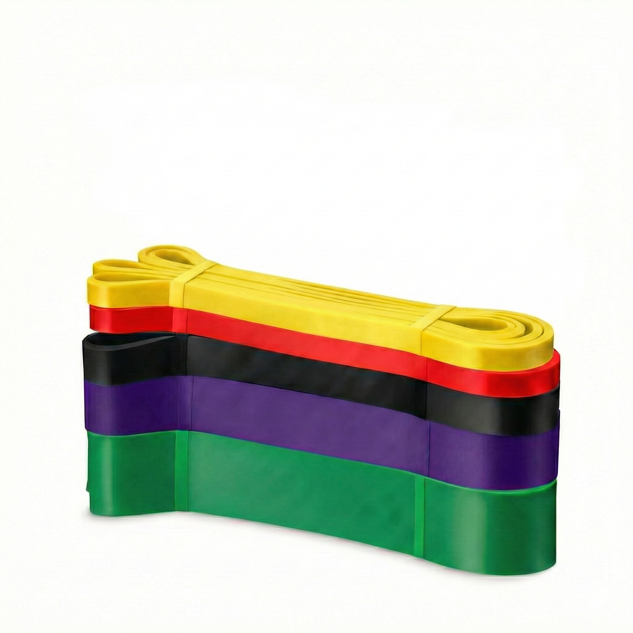 Set 5 Benzi de Rezistenta Power Band, Lungi, 5 Niveluri de Intensitate, pentru Antrenament Complet si Stretching