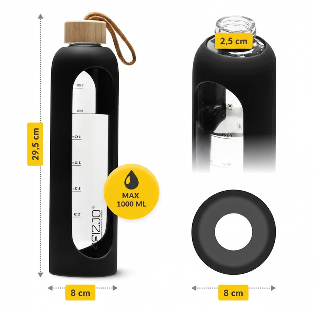 Sticlă pentru apă din sticlă 1 L