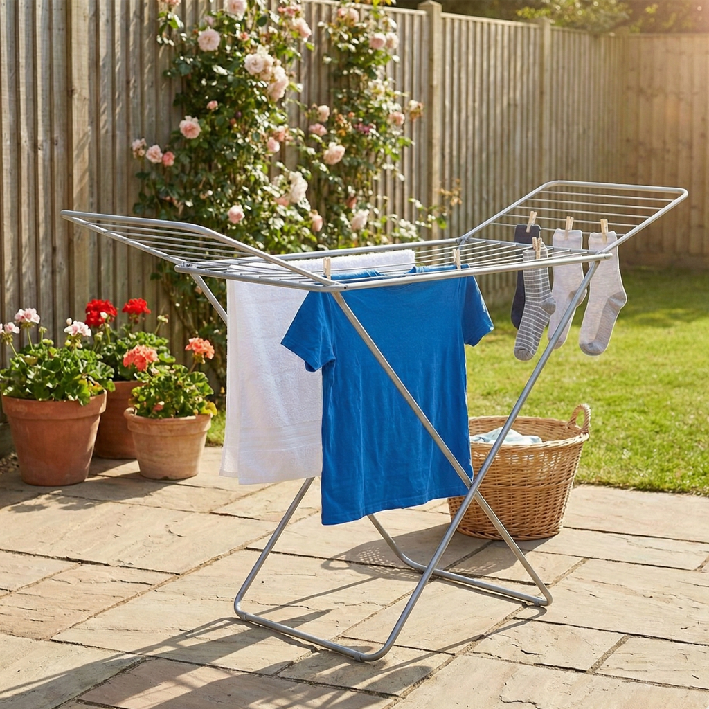 Uscator de Rufe Pliabil, Metalic, 180 x 54 x 80 cm, Tratament Anticoroziune
