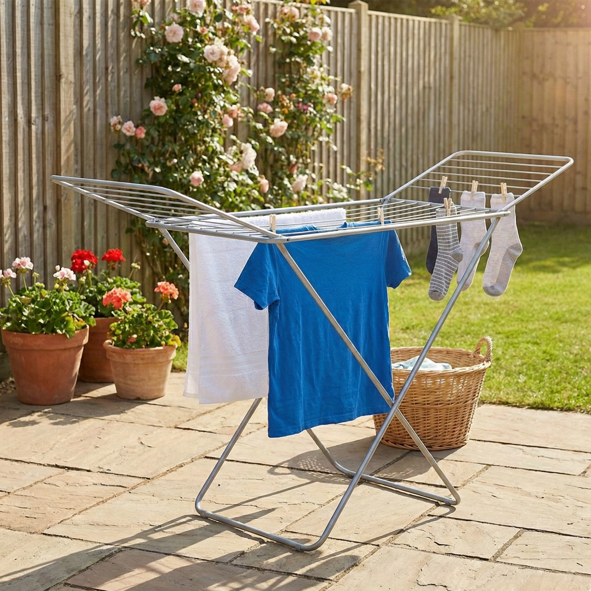 Uscator de Rufe Pliabil, Metalic, 180 x 54 x 80 cm, Tratament Anticoroziune