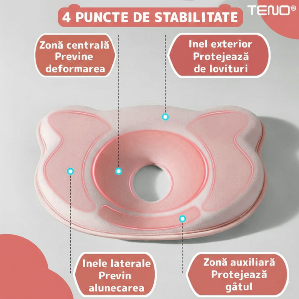 Perna bebelusi impotriva plagiocefaliei, din bumbac hipoalergenic