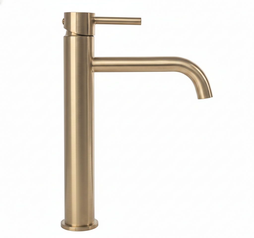 Robinet Lavoar Gold (Auriu) Înalt, montaj pe blat, design modern elegant finisaj lucios