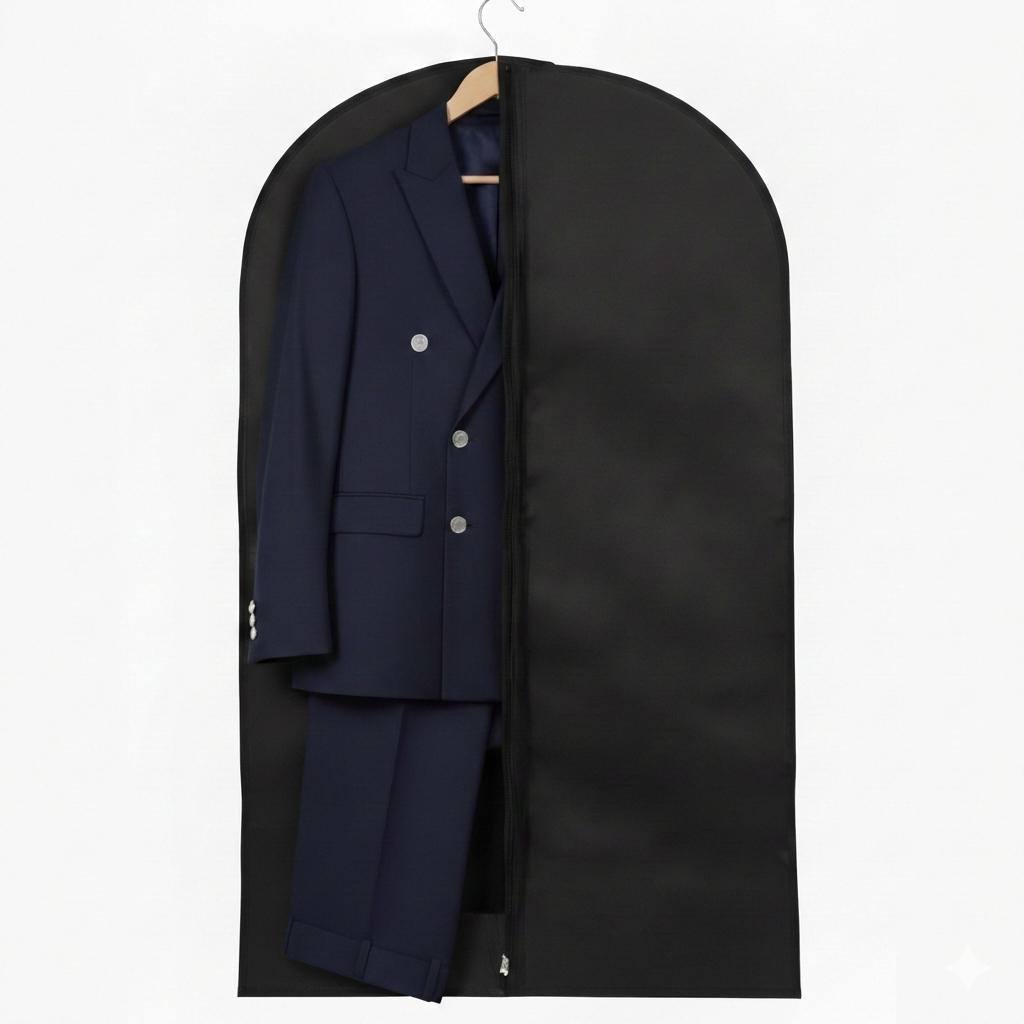 Husa pentru haine pe umeras, impermeabila, pentru costume si rochii, protectie garderoba