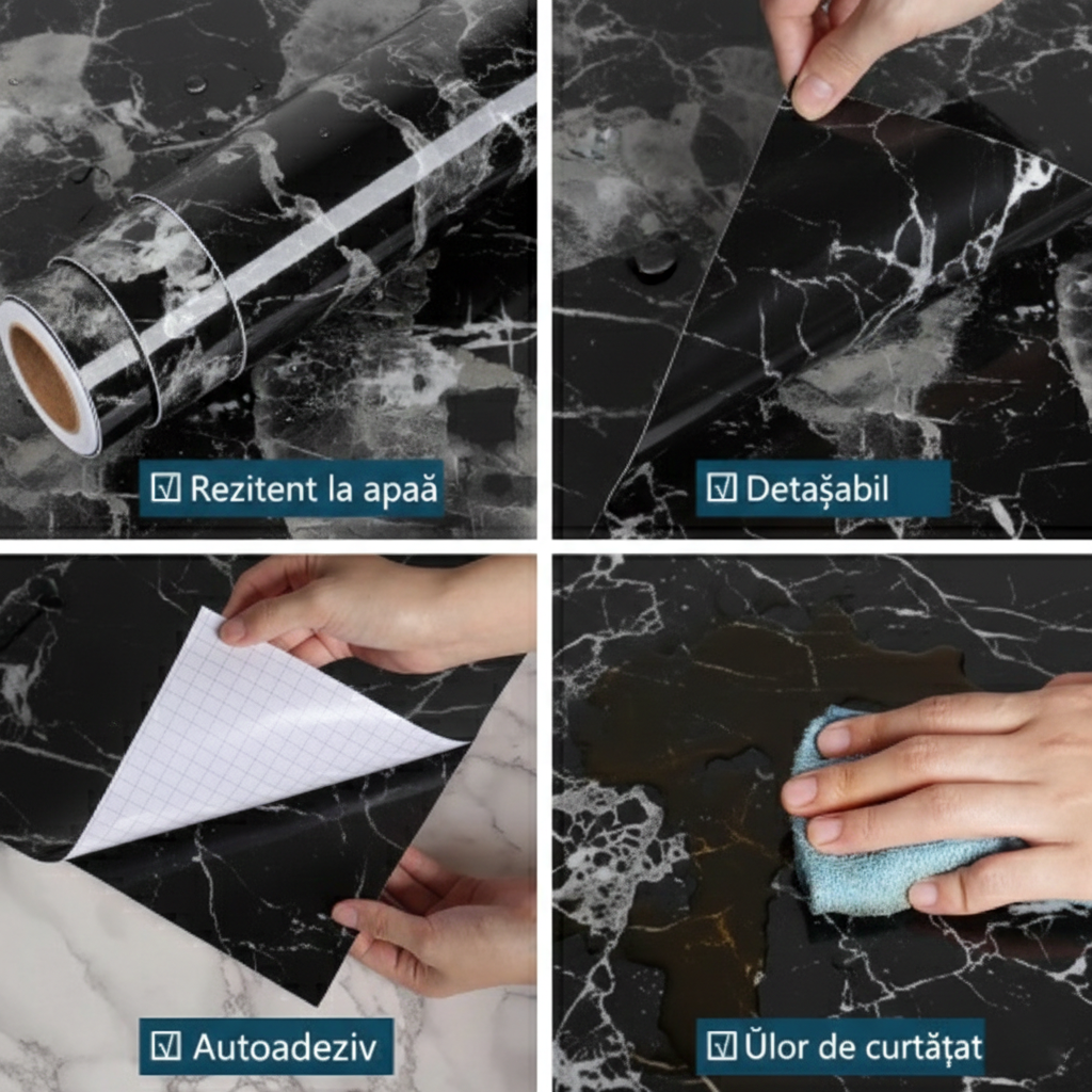 Folie Autocolanta Model Marmura, pentru Mobilier, Blat, Pereti