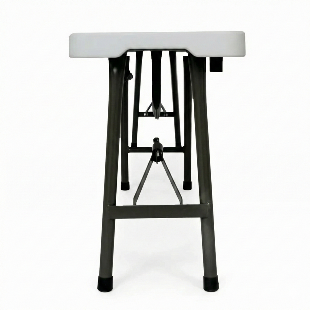 Set masa pliabila 4 persoane din otel cu HDPE + doua banci pliabile pentru gradina, camping