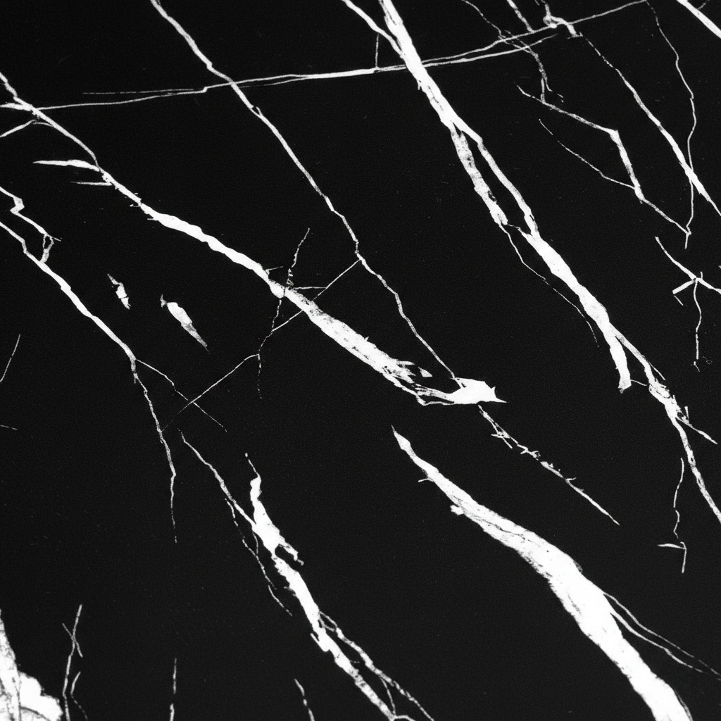 Set 2 masute de cafea negre cu efect marmura, diametru 80/60 cm