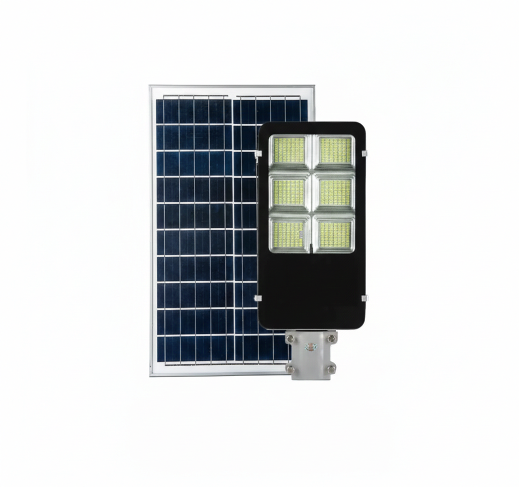 Lampa solara stradala 400W cu panou solar independent, pentru curte, alei si parcari