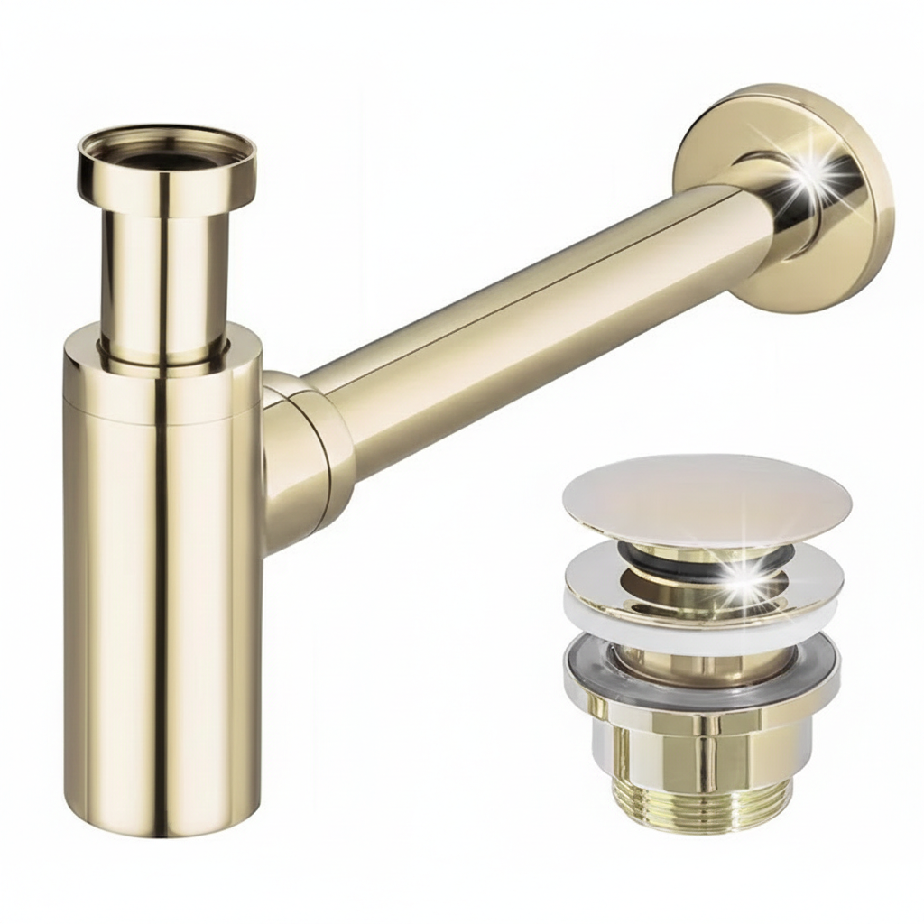 Ventil Click-Clack lavoar Universal Auriu Lucios, Filet Standard 1 1/4