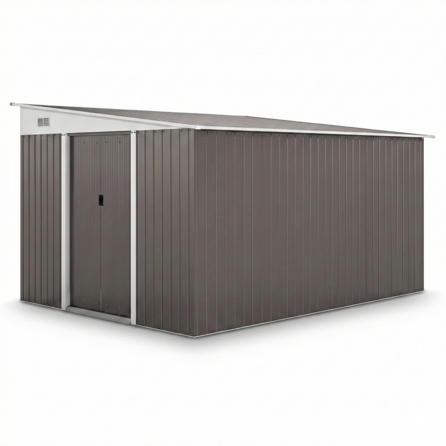 Magazie de Gradina cu Usa Glisanta din Otel Zincat Gri