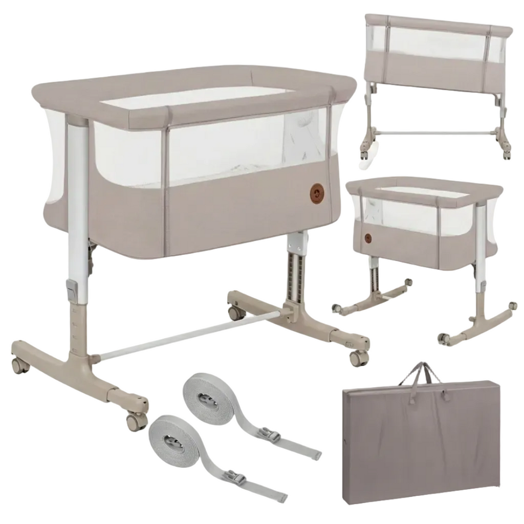 Patut co-sleeper, 3 in 1, Cu leganare si setare unghiulara, saltea, 0 luni+