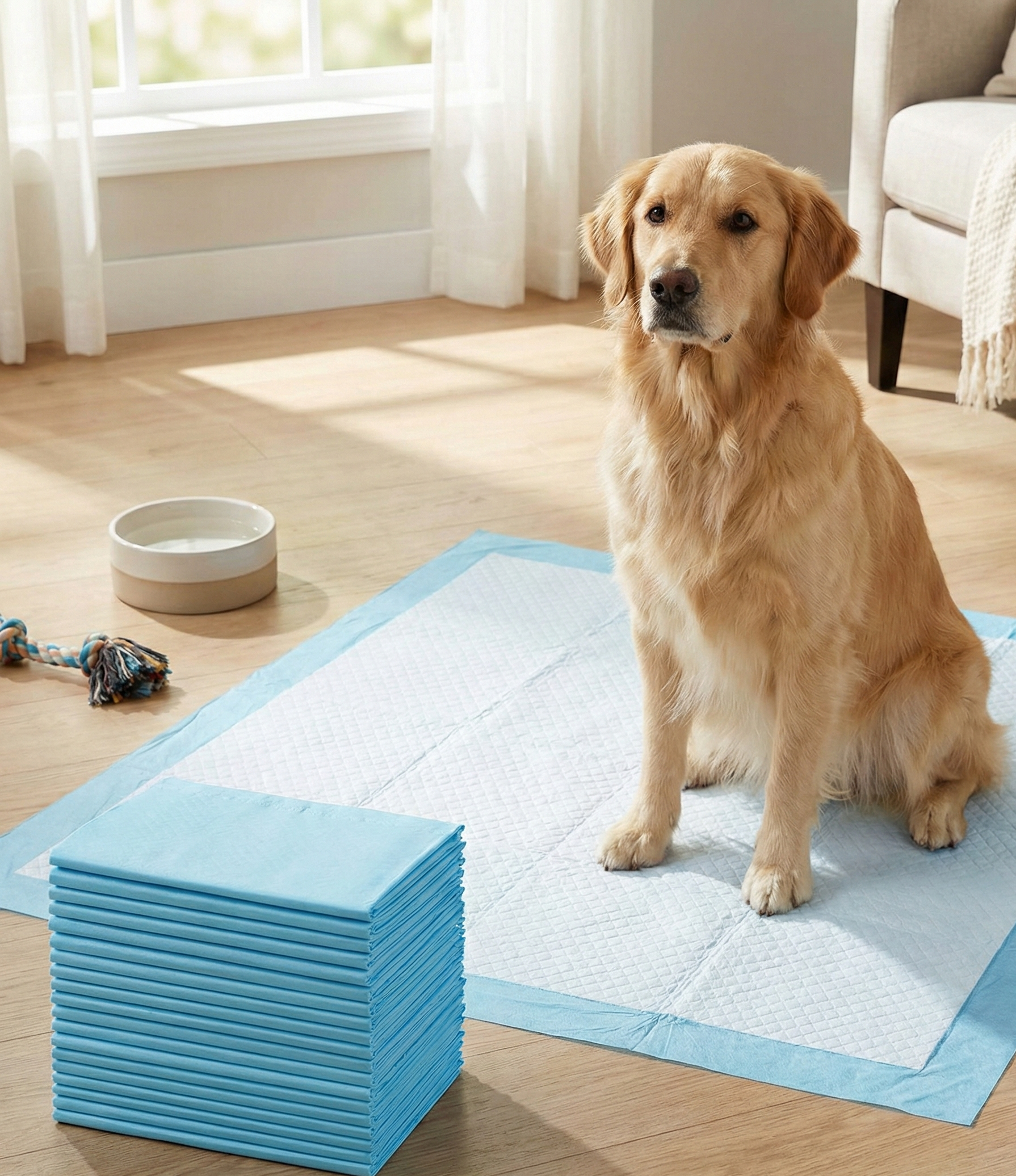 Set 50 covorase absorbante pentru caini 60x60 cm, pelici de unica folosinta