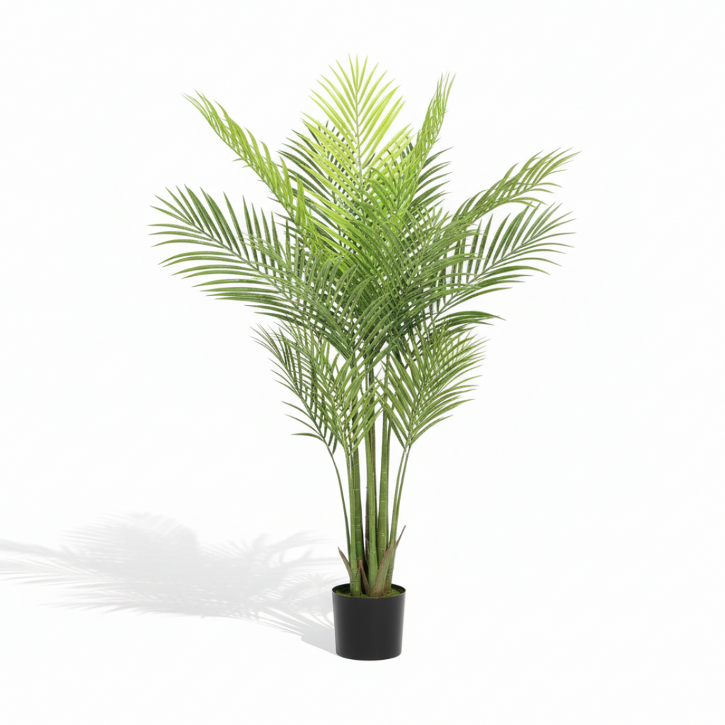 Palmier arbore artificial cu ghiveci din plastic, inaltime 120 cm