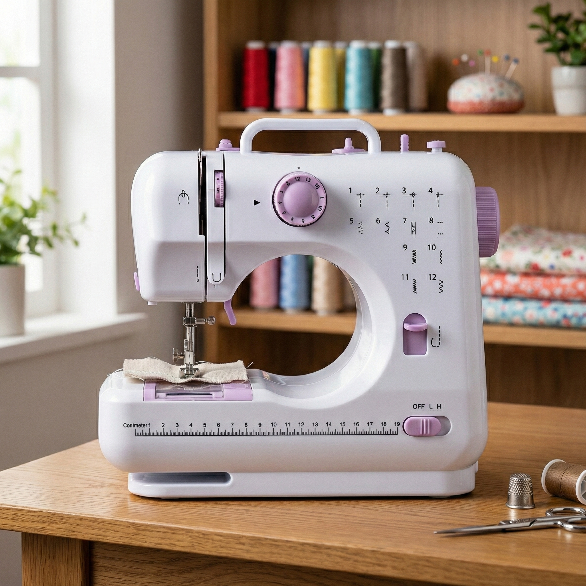 Mini Mașină de Cusut Electrică Portabilă, 12 Programe, pentru Începători