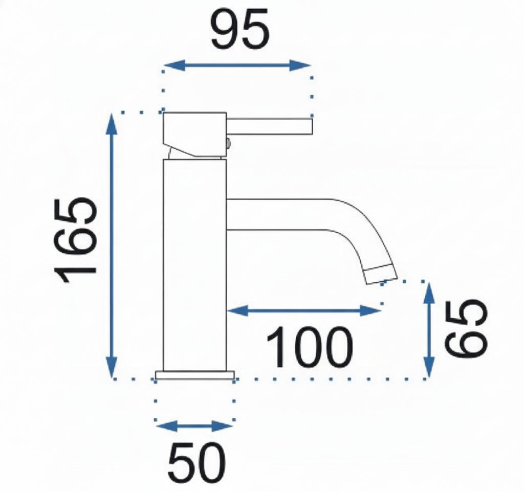 Baterie Lavoar Crom Lungo, Montaj pe Blat sau Lavoar, Design Clasic