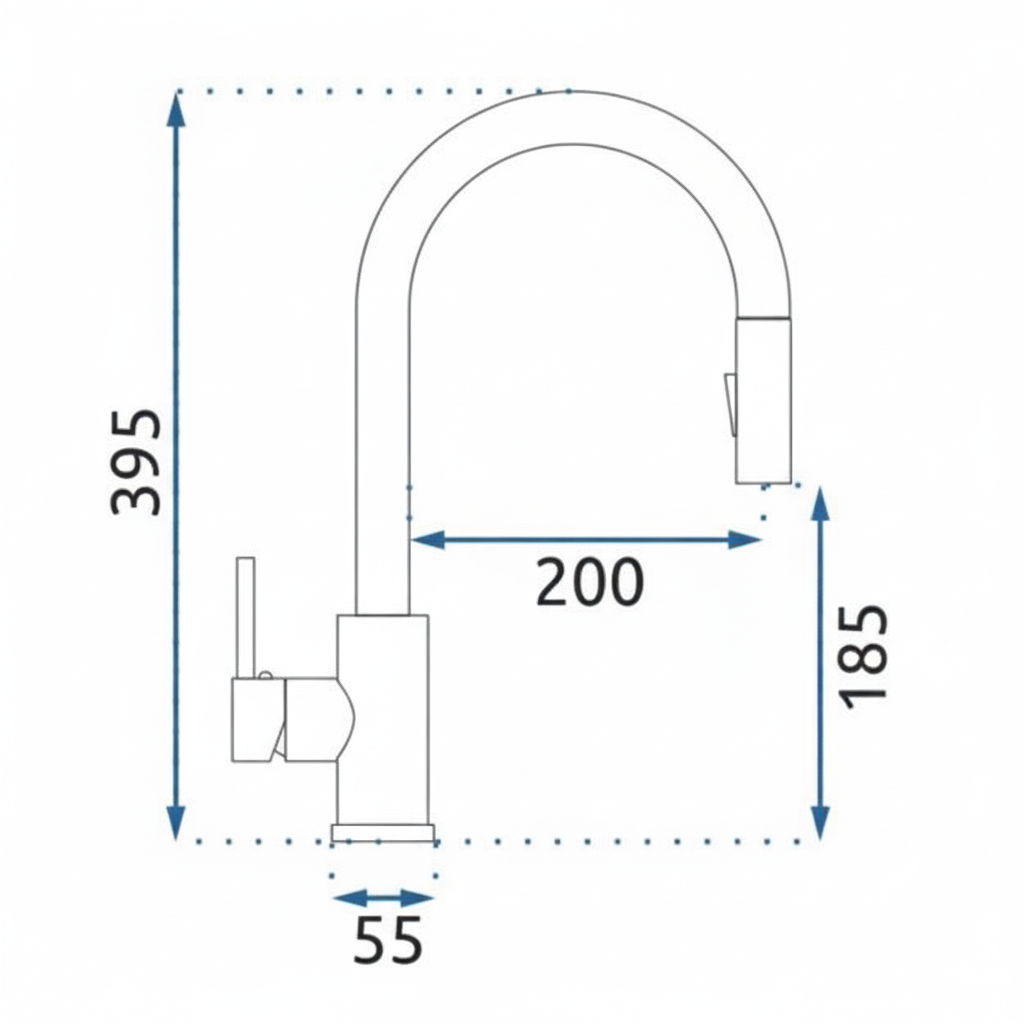 Baterie bucătărie modernă din inox, nichel brush, model Fresh