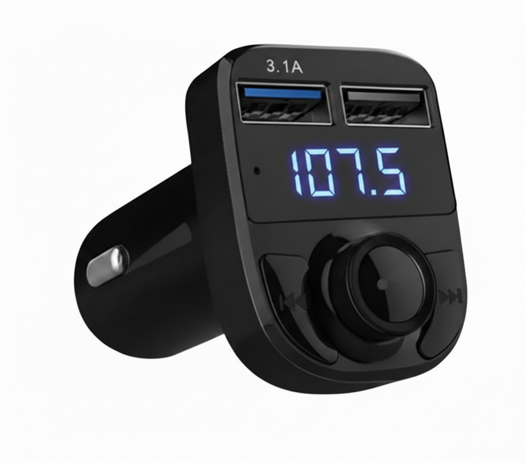 Modulator FM Bluetooth pentru masina, 3 porturi, mp3 player, lumini ambientale