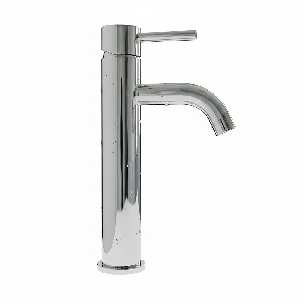 Robinet Lavoar Clasic cu Cap Ceramic, Montaj pe Blat finisaj Argintiu Metalizat