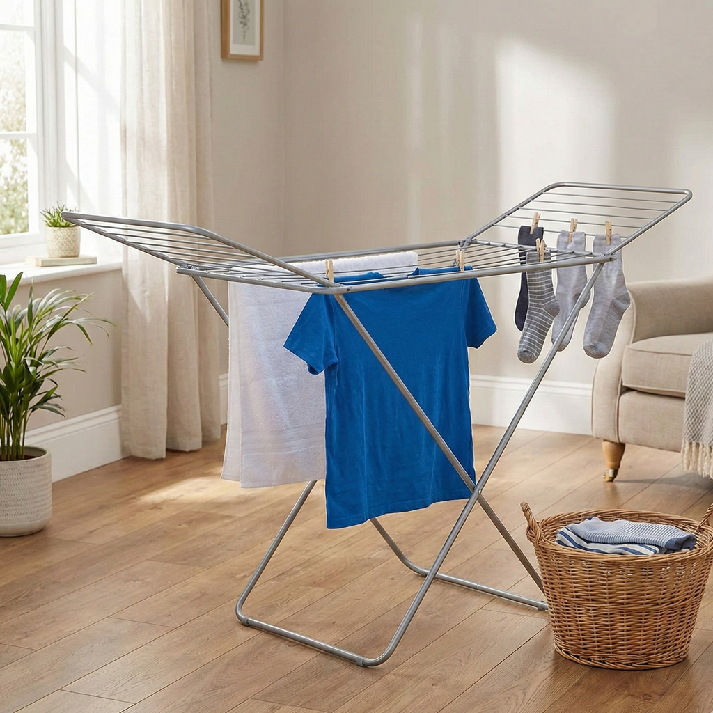 Uscator de Rufe Pliabil, Metalic, 180 x 54 x 80 cm, Tratament Anticoroziune