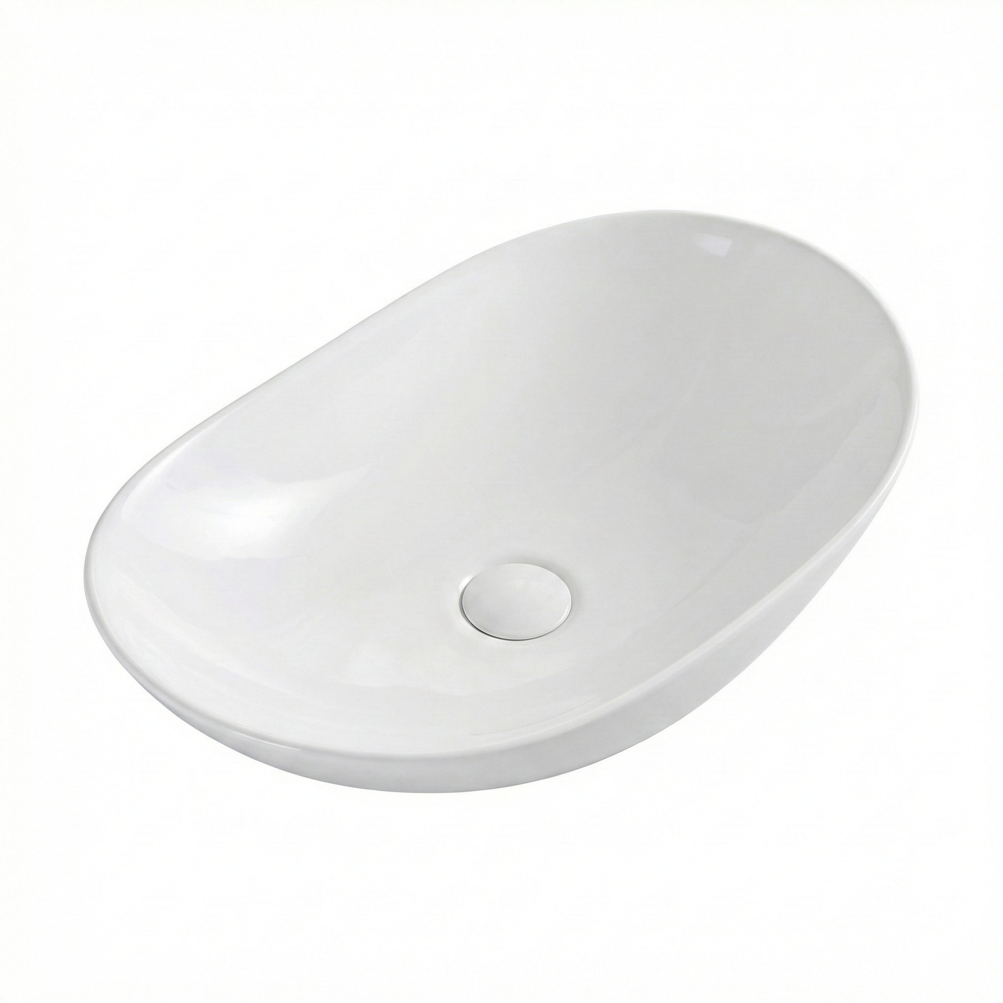 Lavoar compact pe blat, ceramică alb lucios, design modern și elegant