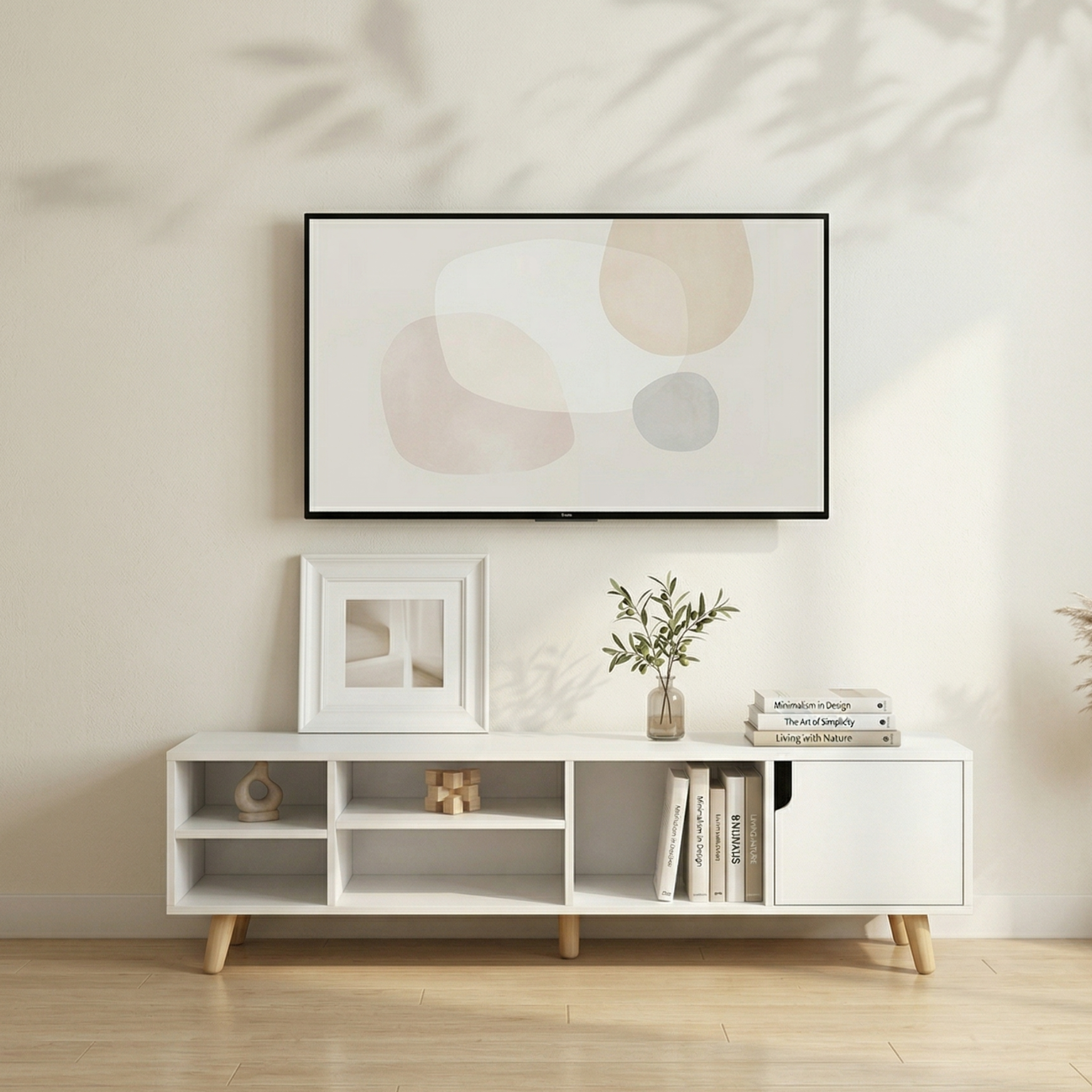 Dulap TV, depozitare multifunctional, 120 x 30 x 38 cm, alb