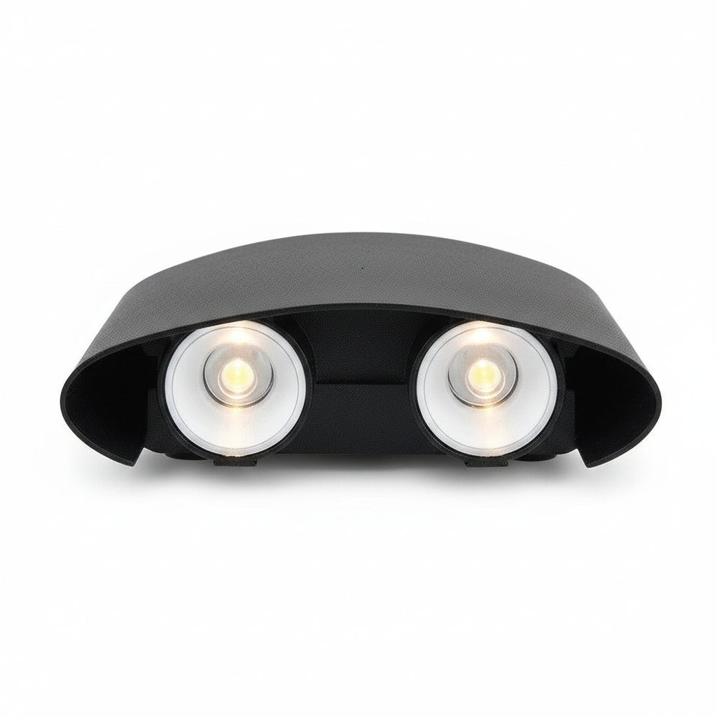 Aplica perete exterior LED 4W, finisaj negru, modern, alb cald