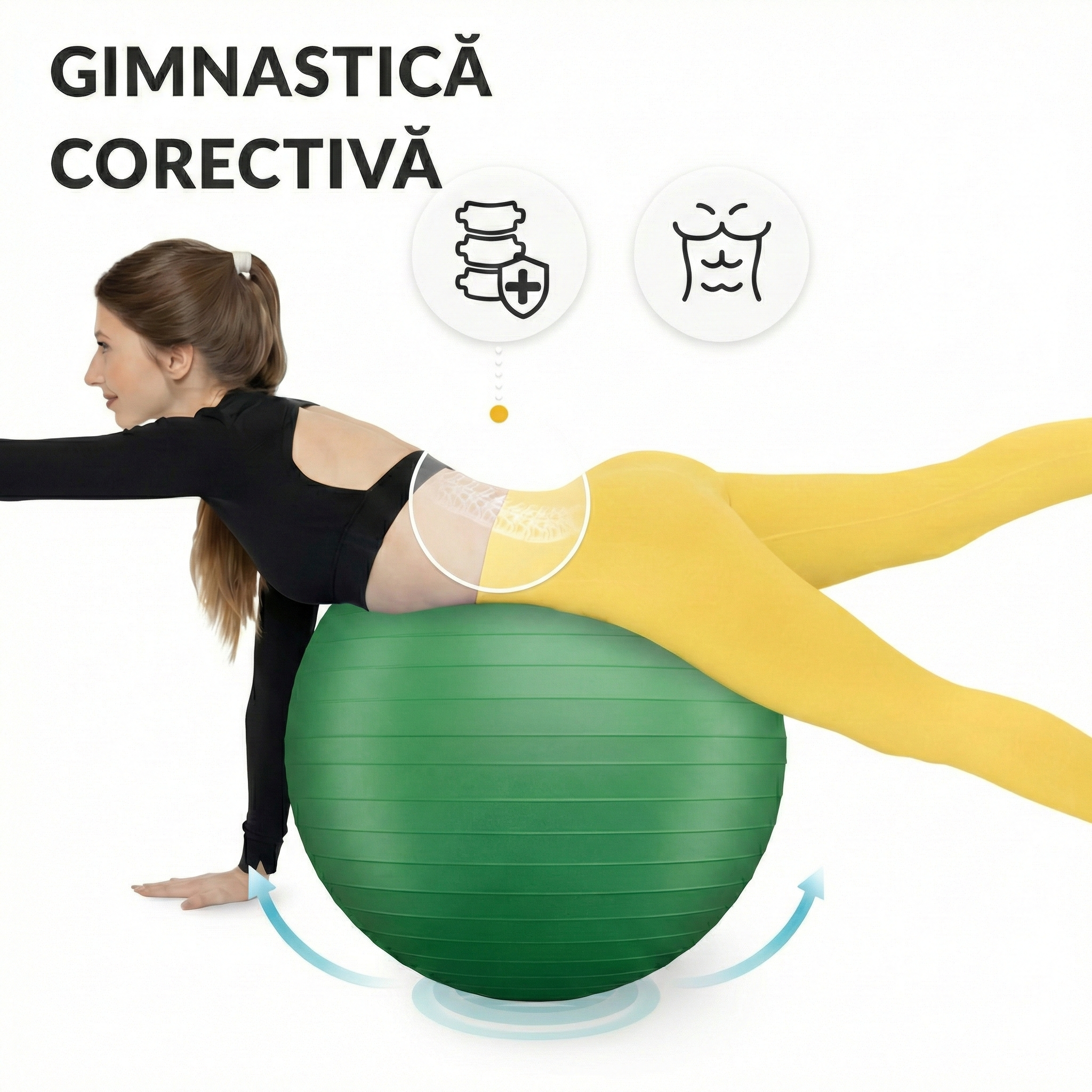 Minge gonflabila de gimnastica pentru fitness 75 cm
