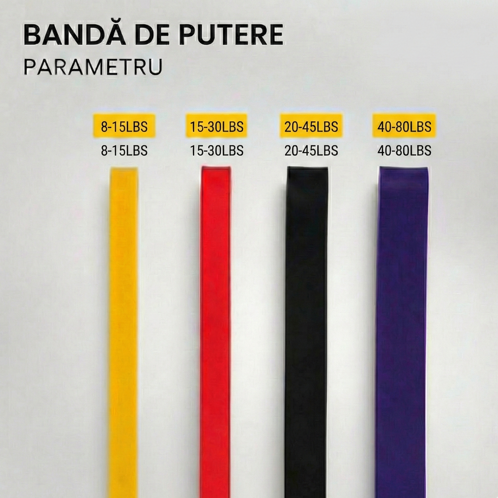 Set de 4 elastice de rezistență POWER BAND