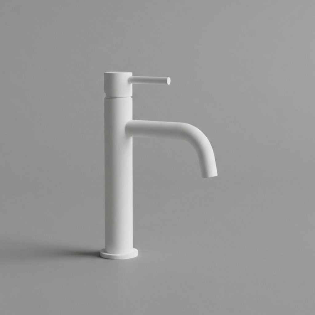 Baterie Lavoar Alb Lucios White High, Montaj pe Blat