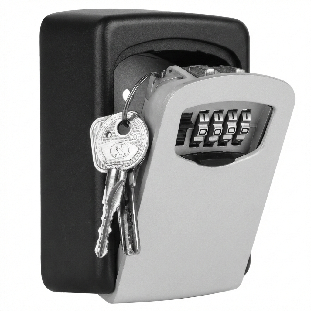 Seif metalic tip cutie de valori cu cheie si cod cifrat, dulap securizat pentru documente si bani