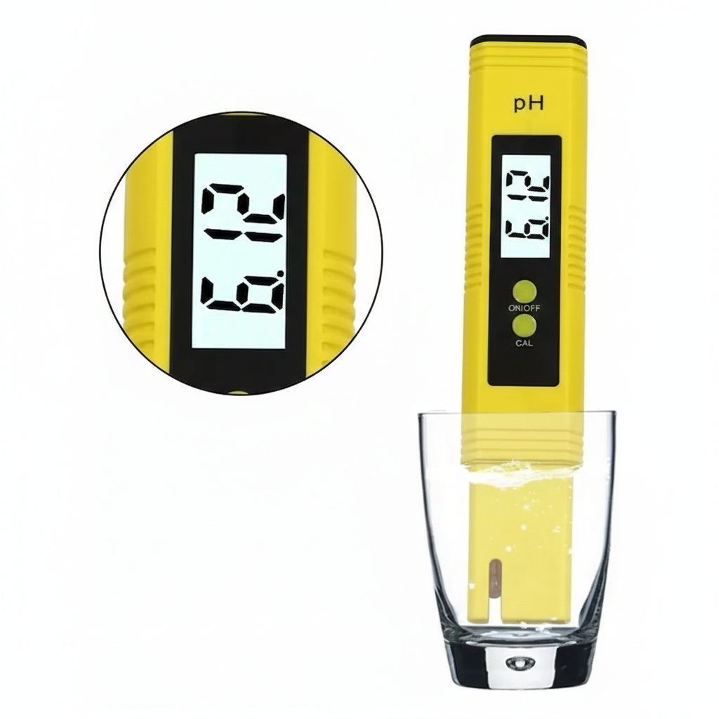 Tester digital pH cu autocalibrare, 3 solutii tampon incluse