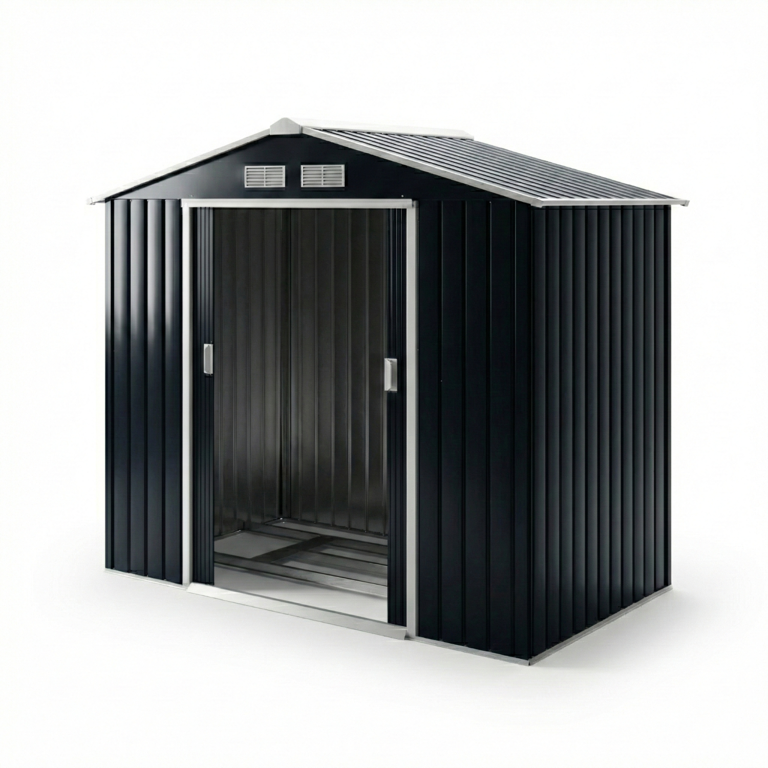 Casuta de Gradina Depozitare Unelte din Tabla de Otel, Magazie de Gradina din Otel cu Usi Glisante