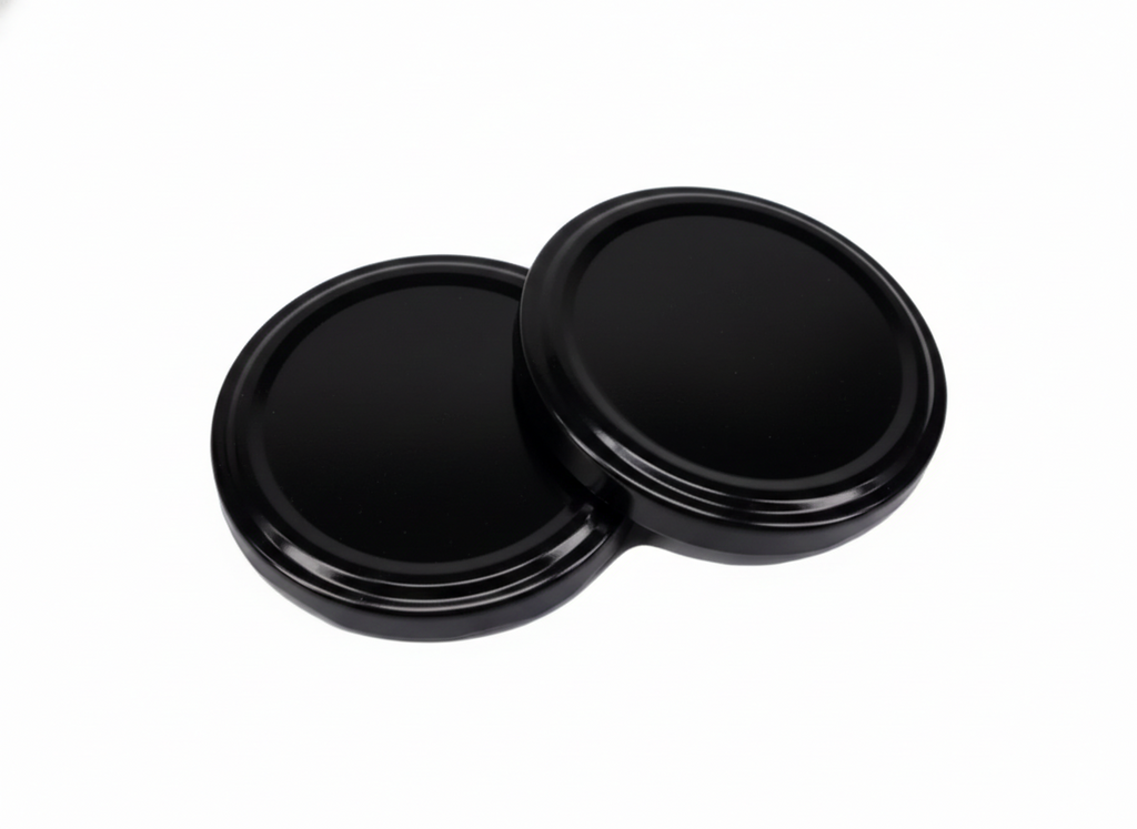 Set capace pentru borcane, negre, etansare sigura pentru conserve si dulceturi