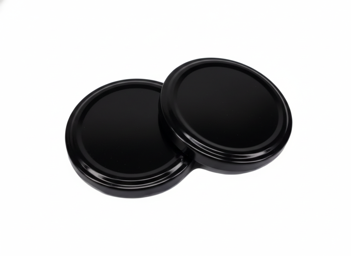 Set capace pentru borcane, negre, etansare sigura pentru conserve si dulceturi