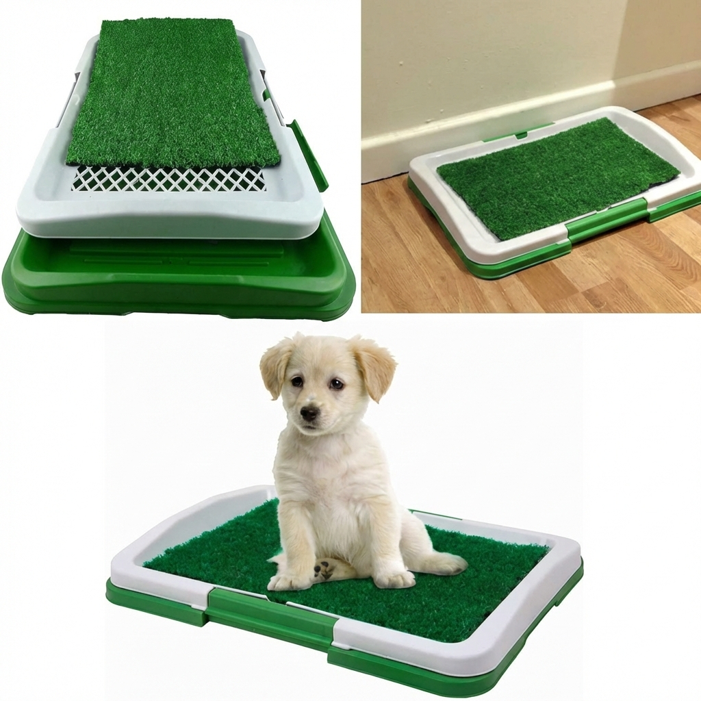 Toaleta cu iarba artificiala pentru caini si animale de companie, tava colectoare usor de curatat