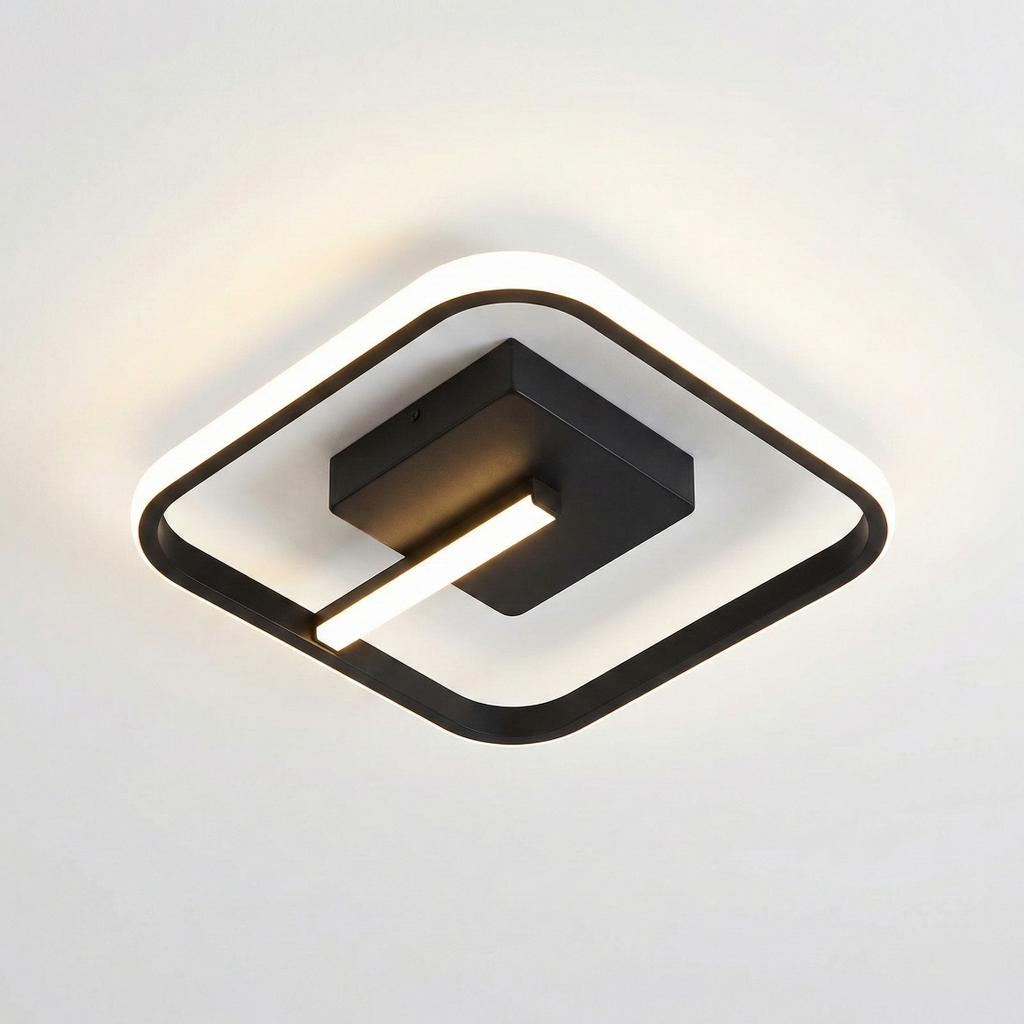 Lustra LED tavan VENUS Square neagra 36W, echivalent 150W, lustra patrata design modern