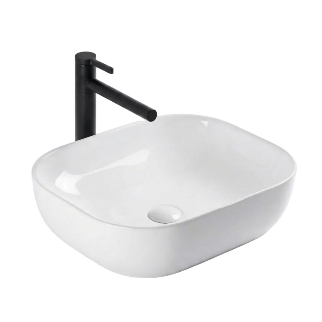 Lavoar pentru Blat Rea Belinda Slim, Design Subtire, Ceramica Alb Lucios