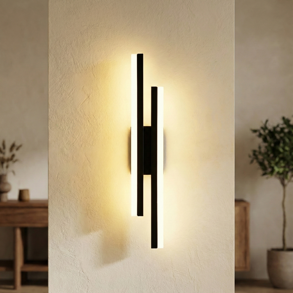 Aplica LED 24W neagra, pentru perete si tavan, design minimalist, echivalent 150W