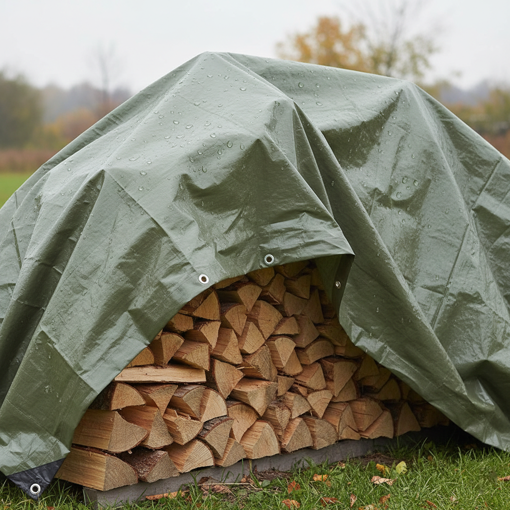 Prelată impermeabila polietilena 120 g/m², 4×8 m, verde