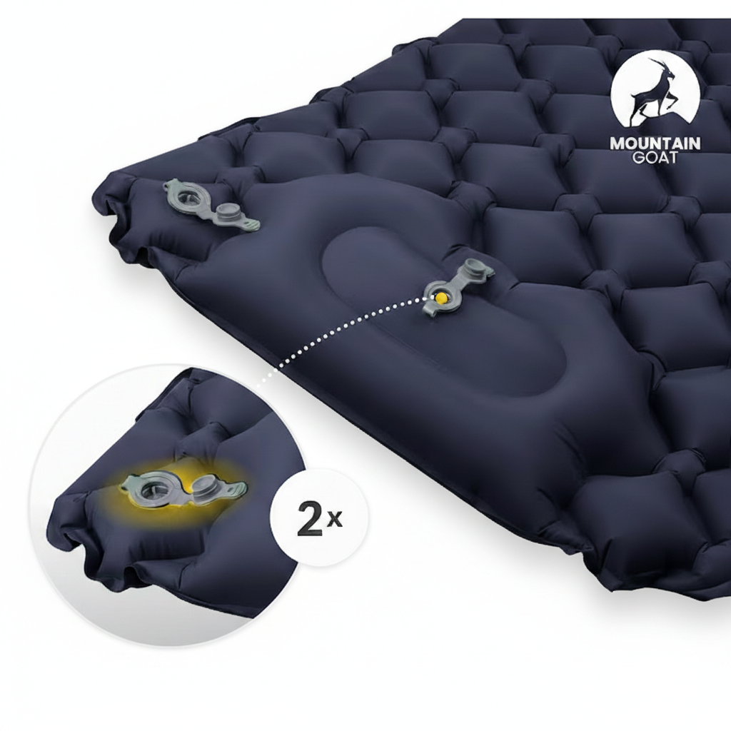 Saltea autogonflabila pentru camping, pompa incorporata, impermeabila, cu tetiera