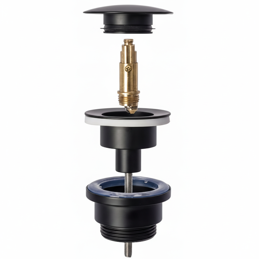 Ventil Click-Clack Lavoar Universal Negru Mat Pentru Lavoar