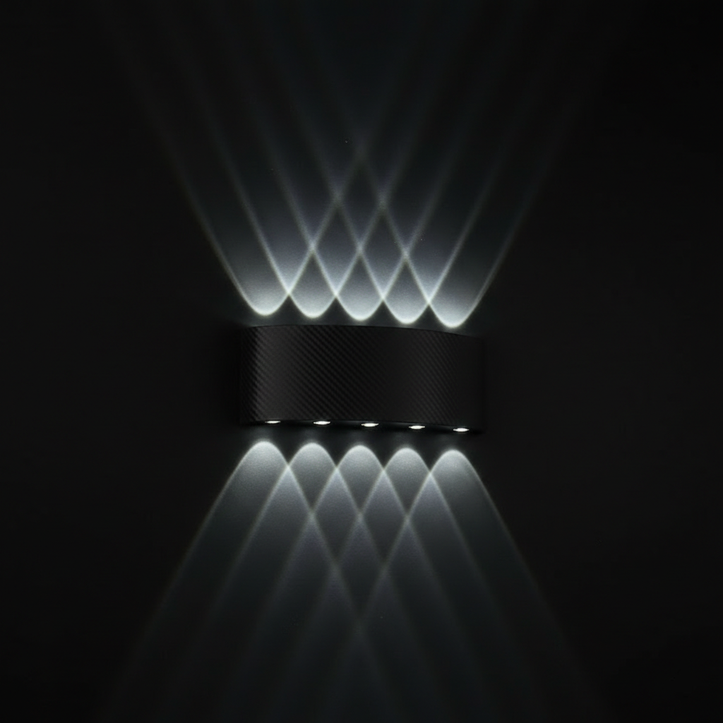 Aplica perete exterior LED 10W neagra lumina alb rece