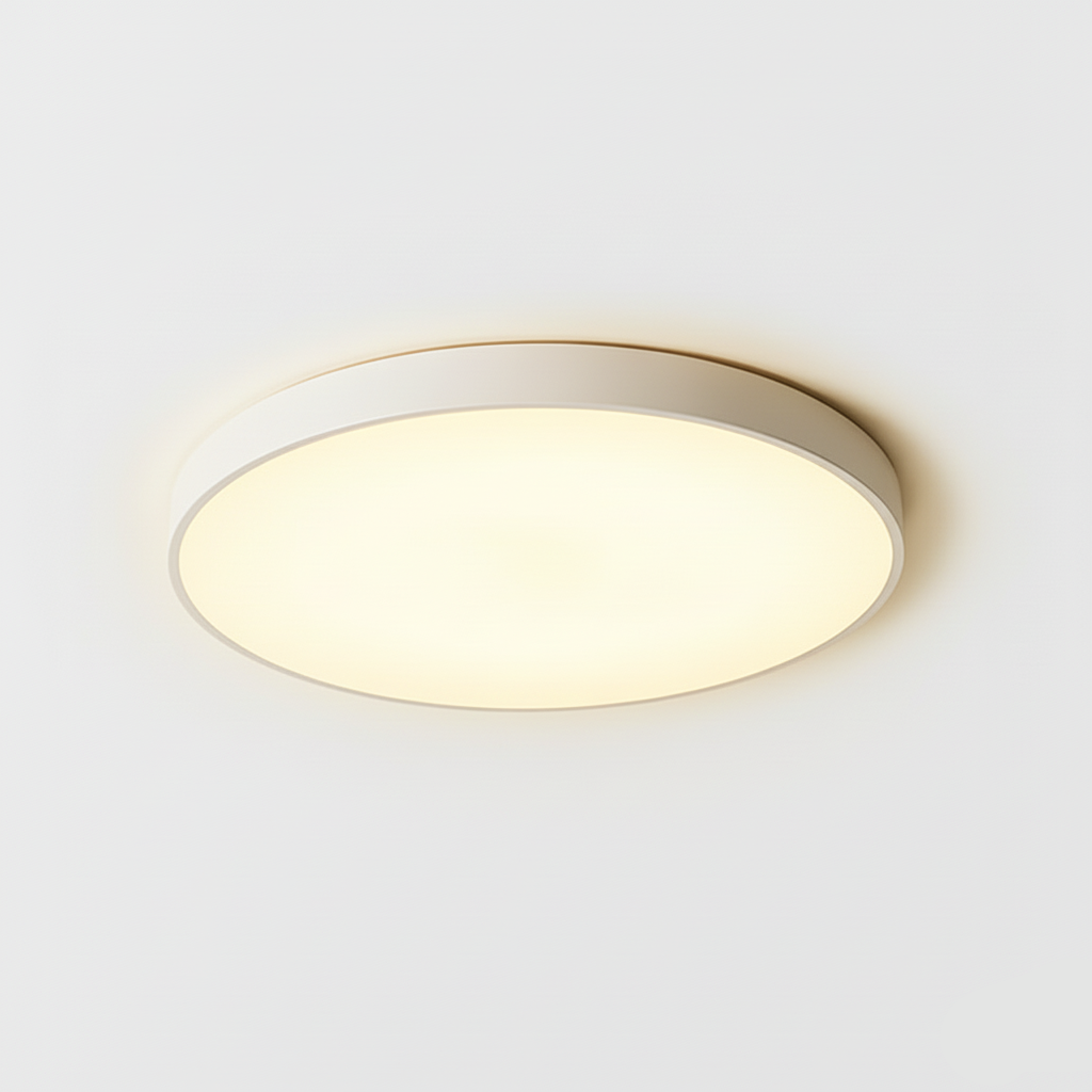 Plafoniera LED rotunda ultra-subtire 30W, alb rece, echivalent 300W, pentru tavan baie si hol