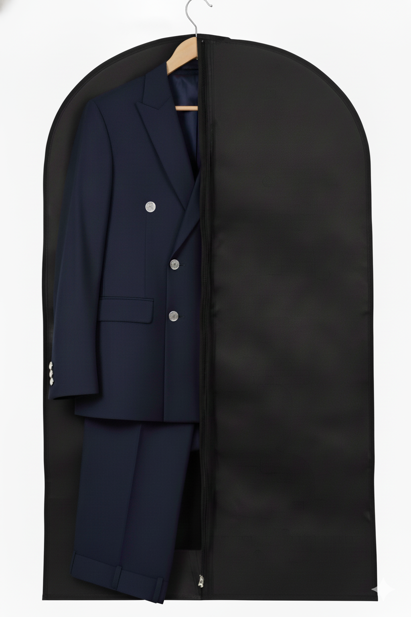 Husa pentru haine pe umeras, impermeabila, pentru costume si rochii, protectie garderoba