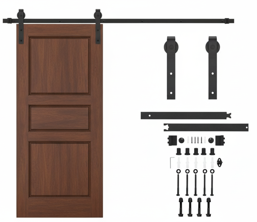 Set sina glisare usa cu feronerie, sistem culisare, accesorii montaj usa glisanta interior