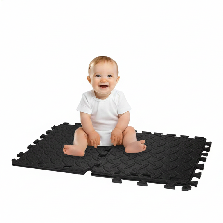 Set de 4 covorase din spuma interconectate puzzle, 61.5 x 61.5 cm, pentru podea, garaj sau balcon