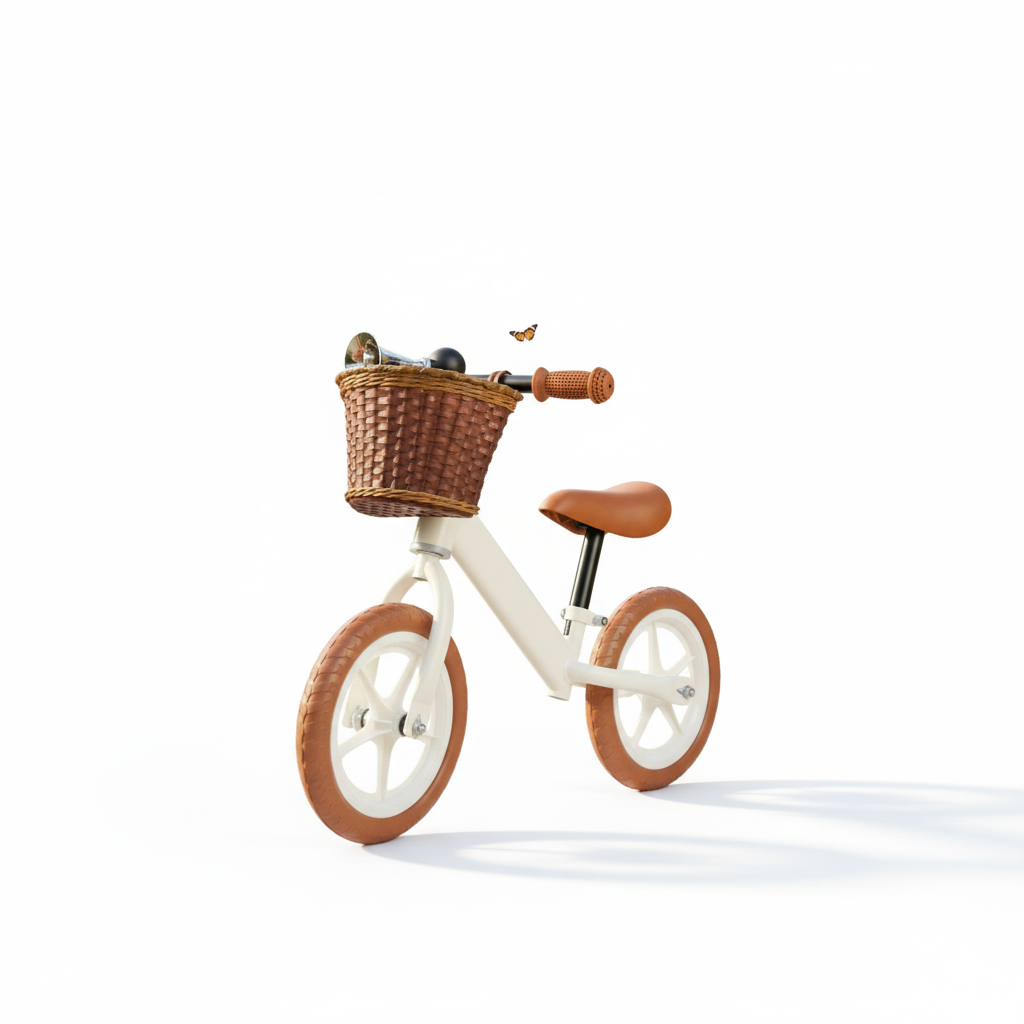 Bicicleta de echilibru fara pedale cu cos si claxon, pentru copii, 4 roti stabile