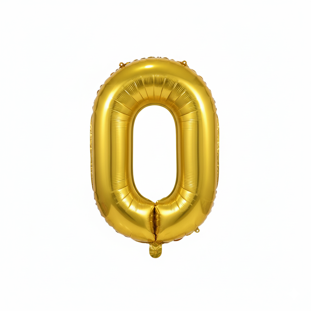 Balon din folie, cifra aniversara 0, 80 cm